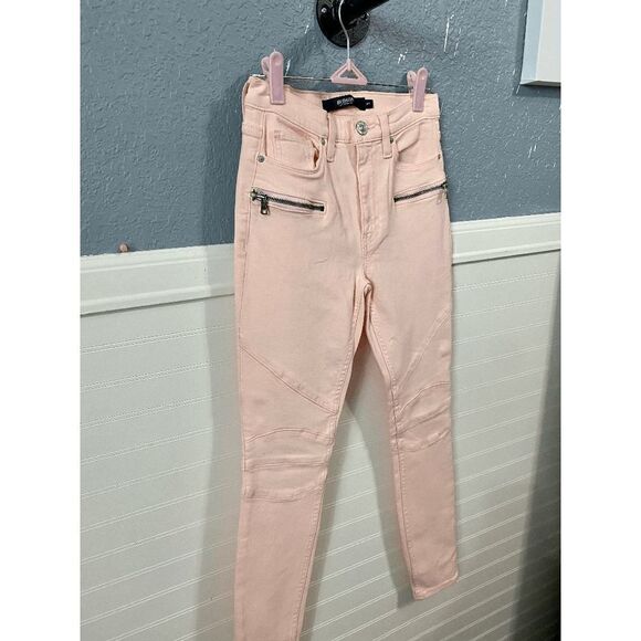 Hudson Los Angeles Women’s Barbara High Waist Pink Skinny Jeans Pearl Pink - Picture 2 of 12